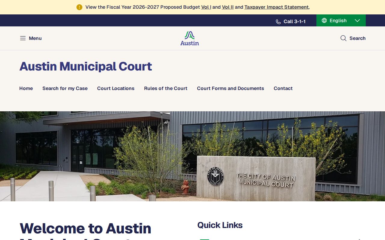 Austin Municipal Court official information and courthouse locations